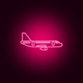 plane neon icon. Elements of Transport set. Simple icon for websites, web design, mobile app, info graphics