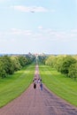 Plane over Windsor Castle - the Long Walk - England United Kingdom Royalty Free Stock Photo
