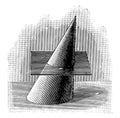 Plane Parallel to Base, Passing Through a Cone. vintage illustration