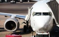 Plane parked at the airport Royalty Free Stock Photo