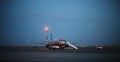 Plane on parking apron in the airport Royalty Free Stock Photo