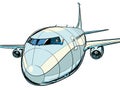 The plane is a passenger liner. Travel and air transportation