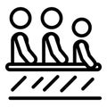 Plane passengers icon, outline style Royalty Free Stock Photo