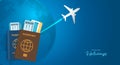 plane passport flight traveler fly travel holidays concept