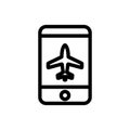 Plane phone icon vector. Isolated contour symbol illustration