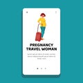 plane pregnancy travel woman vector