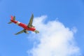 Plane prepare landing on blue sky Royalty Free Stock Photo