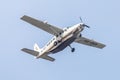 Plane or Propeller aircraft of HS-SKR Soneva kiri Cessna 208B Grand Caravan on the sky landi