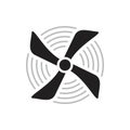 Plane propellers, Aircraft propeller Icon template black color editable