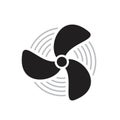 Plane propellers, Aircraft propeller Icon template black color editable