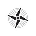 Plane propellers, Aircraft propeller Icon template black color editable