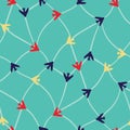 plane routes netting seamless vector pattern Royalty Free Stock Photo