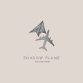 plane shadow logo design template for brand or company and other