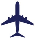 Plane silhouette. Airport icon. Airplane travel symbol Royalty Free Stock Photo