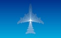 Plane silhouettes on blue background