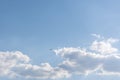 The plane in the sky takes off over the white fluffy clouds. Lightness, lightness, weightlessness