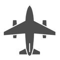 Plane solid icon, air transportation symbol, aircraft vector sign on white background, airplane icon in glyph style for Royalty Free Stock Photo