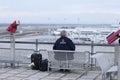 Plane spotters watching planes landing on Munich Airport MUC