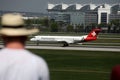Plane spotters watching planes at Munich Airport, MUC