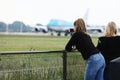 Plane spotters watching planes