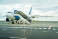 Plane standing at the runway