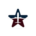 Plane Star Logo Design Royalty Free Stock Photo