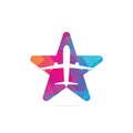 Plane Star Logo Design