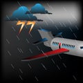 Plane in a stormy weather Royalty Free Stock Photo