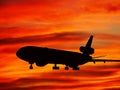 Plane sunset Royalty Free Stock Photo