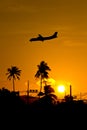 Plane at sunset Royalty Free Stock Photo