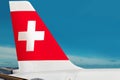 Plane of Swiss airline company on airport