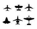 Plane symbol airplane icon set air aircraft sign flight transport collection vector illustration Royalty Free Stock Photo