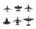 Plane symbol airplane icon set air aircraft sign flight transport collection vector illustration Royalty Free Stock Photo