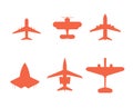 Plane symbol airplane icon set air aircraft sign flight transport collection vector illustration Royalty Free Stock Photo