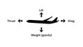 plane take off, aircraft in straight and level flight is acted upon by four forces