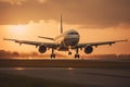 Plane take off. Generate Ai Royalty Free Stock Photo