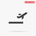 Plane takeoff flat vector icon