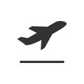 Plane takeoff icon or aviation concept