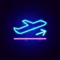 Plane Takeoff Neon Sign Royalty Free Stock Photo