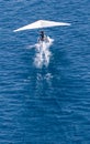 Plane takes off from the surface of the water Royalty Free Stock Photo