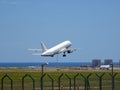 Plane taking off from Elche Alicante airport in summer in high season