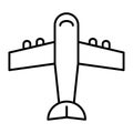 Plane thin line icon. Airplane illustration isolated on white. Aircraft outline style design, designed for web and app