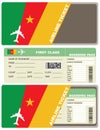 Plane ticket first class in Cameroon Royalty Free Stock Photo