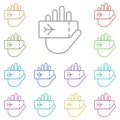 Plane ticket in hand multi color icon. Simple thin line, outline  of summer icons for ui and ux, website or mobile Royalty Free Stock Photo