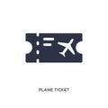 plane ticket icon on white background. Simple element illustration from summer concept Royalty Free Stock Photo