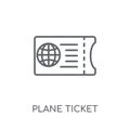 Plane ticket linear icon. Modern outline Plane ticket logo conce