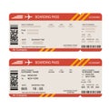 Plane ticket template. Air economy flight