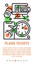 Plane tickets banner, outline style