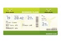 Plane tickets business class green Royalty Free Stock Photo