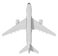 Plane top view. Aircraft flight. Airport vehicle Royalty Free Stock Photo